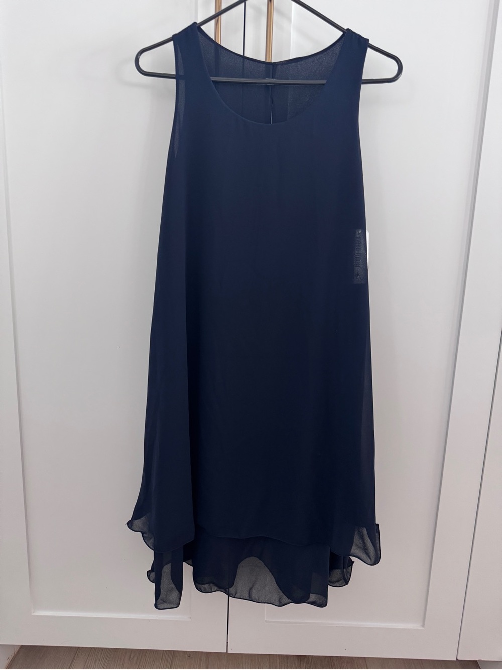 Navy Sleeveless Chiffon Layered Dress - Brand: